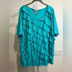 Catherines Turquoise Layered Blouse